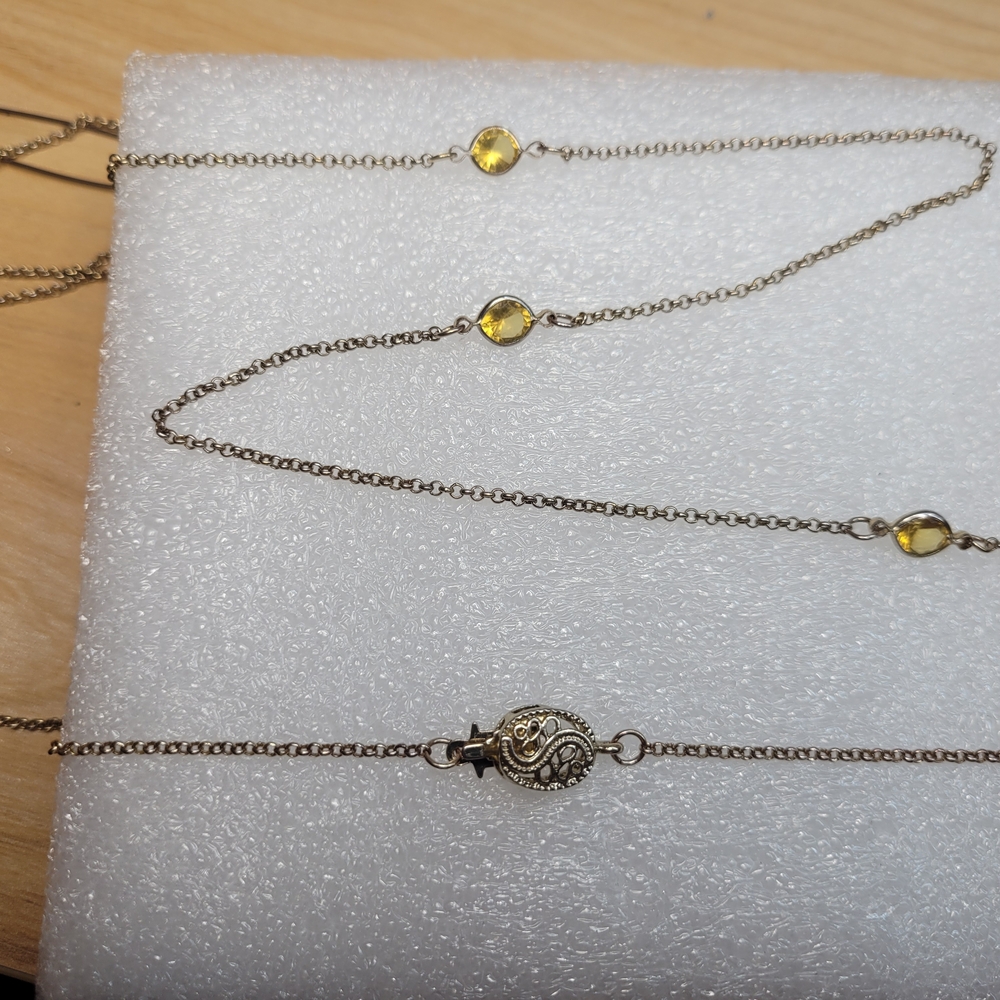 Elegant Layerable Gold Necklace with Yellow Accents